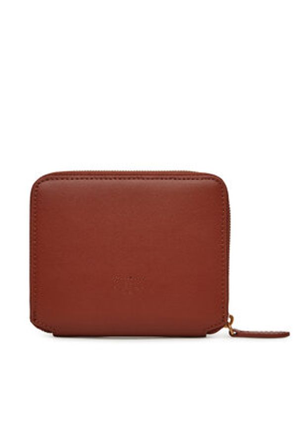 Pinko - PINKO Duży Portfel Damski Taylor Zip Around 100249 A0F1 Brązowy. Kolor: brązowy. Materiał: skóra