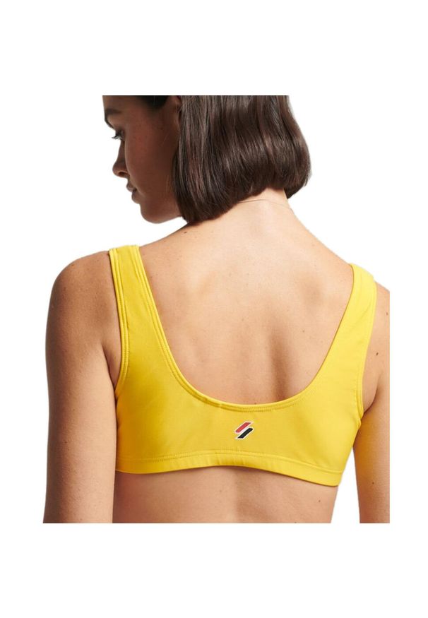 Góra od bikini Superdry Code Essential Top. Kolor: żółty. Materiał: lycra, poliester