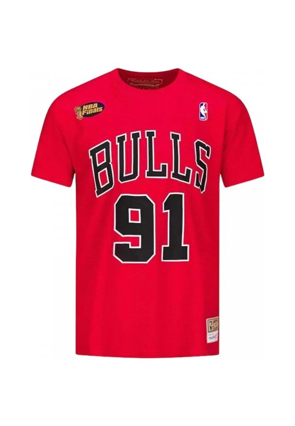 Koszulka Mitchell & Ness Chicago Bulls Rodman 91 czerwona. Kolor: czerwony. Sport: skateboard