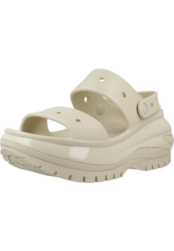 Klapki Crocs Model Classic Mega Crush Sandal Kolor Beżowy. Kolor: beżowy. Materiał: guma, materiał, syntetyk