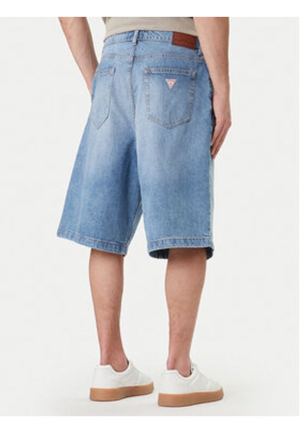Guess Jeans Szorty jeansowe M6GD39 D5M5V Niebieski Relaxed Fit. Kolor: niebieski. Materiał: bawełna