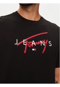 Tommy Jeans T-Shirt Signature Twist DM0DM19683 Czarny Regular Fit. Kolor: czarny. Materiał: bawełna