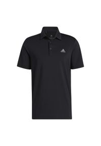 Adidas - Ultimate365 Solid Left Chest Polo Shirt. Typ kołnierza: polo. Kolor: czarny. Materiał: tkanina. Styl: sportowy