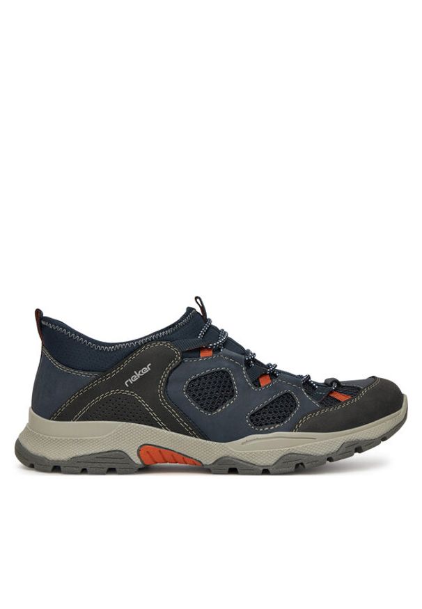 Rieker Sneakersy B8350-14 Granatowy. Kolor: niebieski. Materiał: materiał, syntetyk, skóra