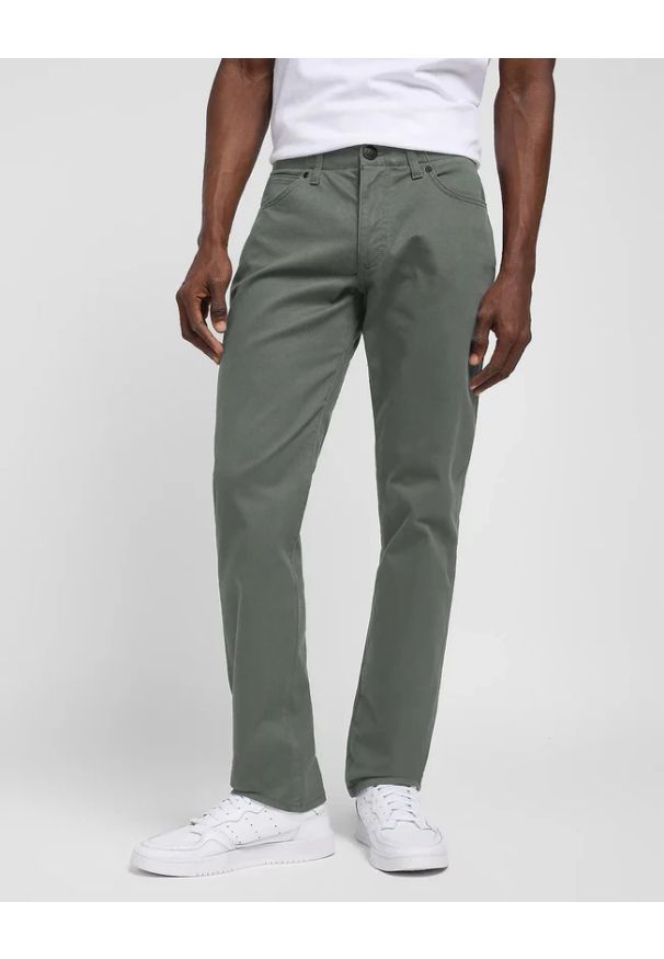 Lee - MESKIE SPODNIE MATERIALOWE LEE STRAIGHT FIT MVP OLIVE GROVE 112349250