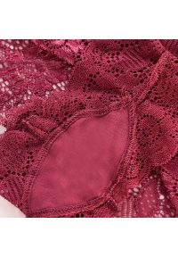 Intica - Koronkowe brazyliany z szerokim pasem na co dzień So. Kolor: różowy. Materiał: koronka. Wzór: koronka #2