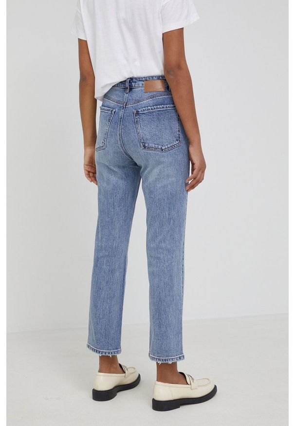 Desigual jeansy damskie high waist. Stan: podwyższony. Kolor: niebieski