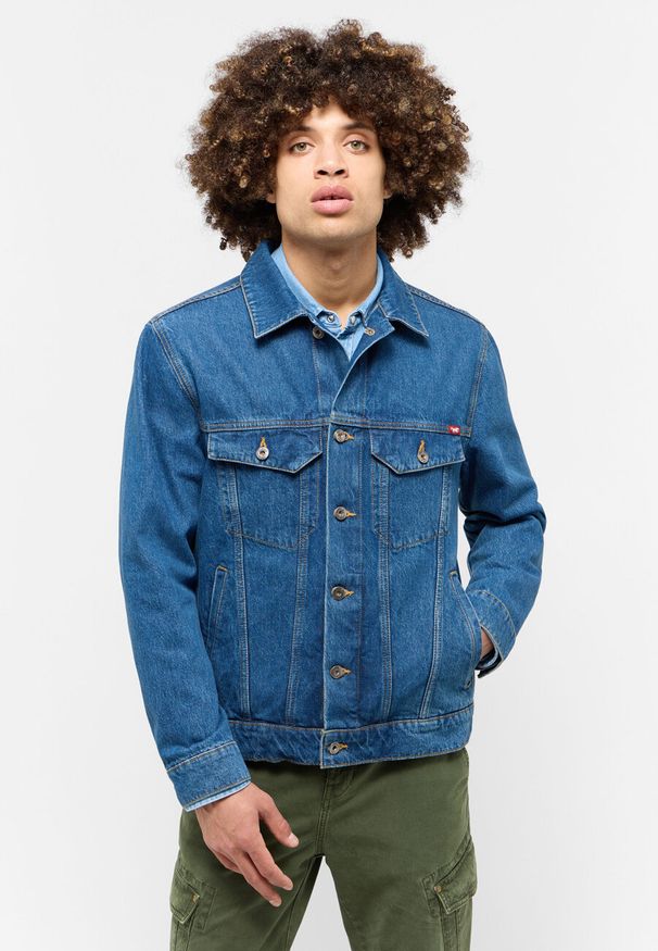 Mustang - MĘSKA KURTKA JEANSOWA MUSTANG Dallas Jacket DENIM BLUE 1015542 5000 880. Materiał: jeans, denim