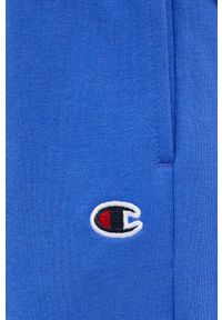 Champion spodnie dresowe kolor niebieski gładkie. Kolor: niebieski. Materiał: dresówka. Wzór: gładki #4