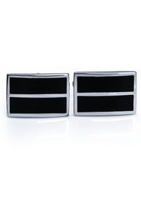 Modini - Czarno-srebrne spinki do mankietów N111. Kolor: srebrny, czarny, wielokolorowy #3