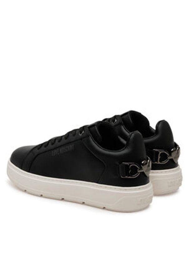 Love Moschino - LOVE MOSCHINO Sneakersy JA15394G1MIA000A Czarny. Kolor: czarny. Materiał: skóra