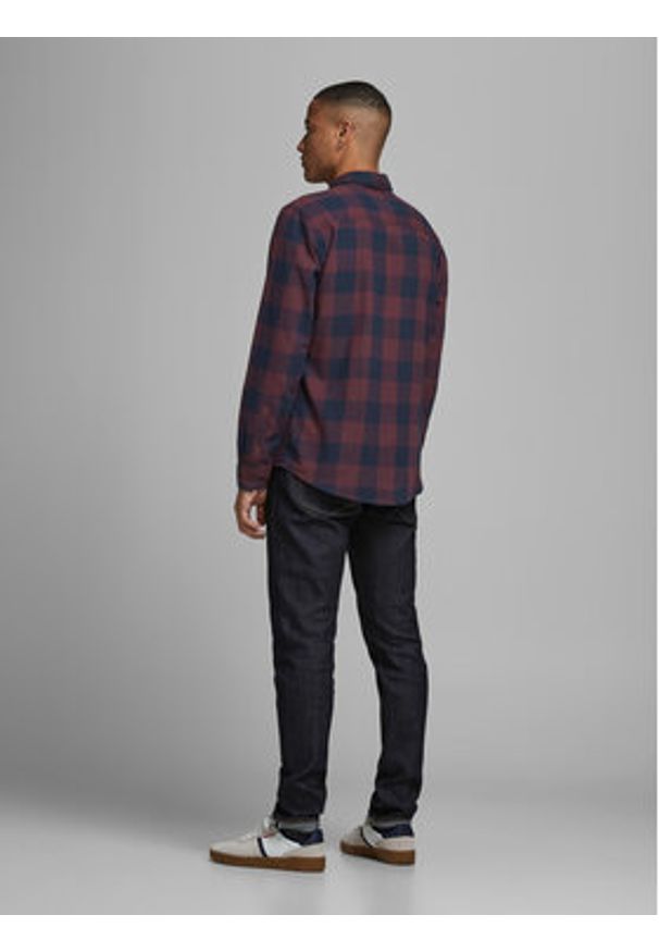 Jack & Jones Koszula 12181602 Granatowy Slim Fit. Kolor: niebieski. Materiał: bawełna