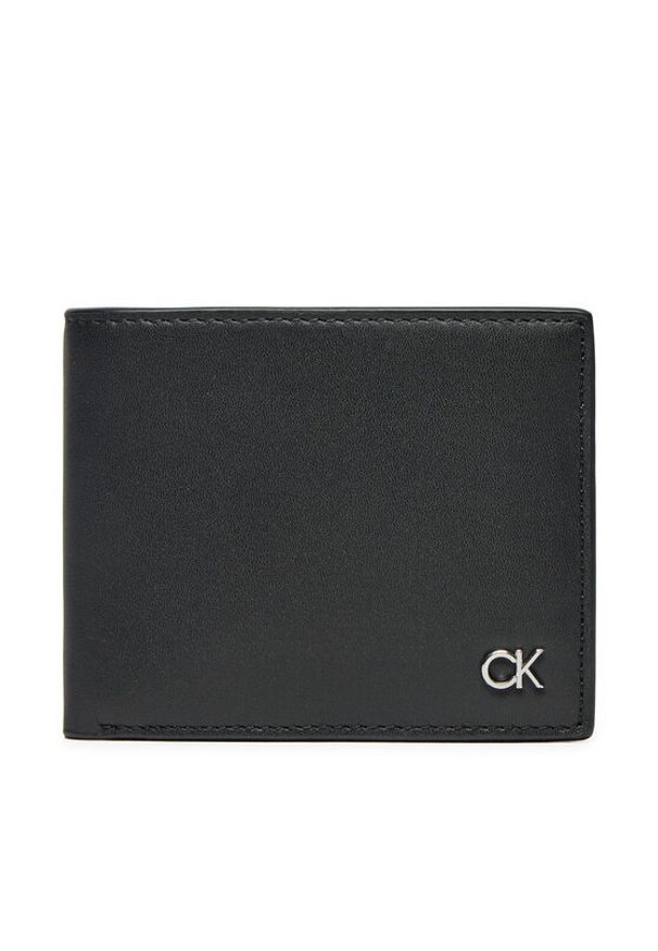 Calvin Klein Mały Portfel Męski Metal Ck Bifold 6Cc K50K512289 Czarny. Kolor: czarny. Materiał: skóra