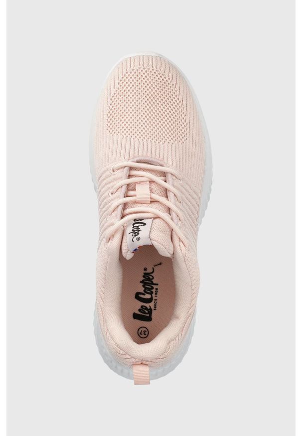 Lee Cooper buty kolor różowy. Nosek buta: okrągły. Zapięcie: sznurówki. Kolor: różowy. Materiał: guma. Obcas: na platformie