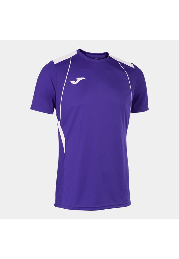 Jersey Joma Championship VII. Kolor: fioletowy, biały, wielokolorowy. Materiał: jersey. Długość rękawa: krótki rękaw. Długość: krótkie. Sport: piłka nożna