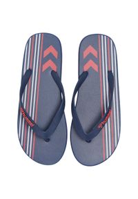 Klapki z wieloma paskami Hummel. Zapięcie: pasek. Kolor: niebieski. Styl: sportowy