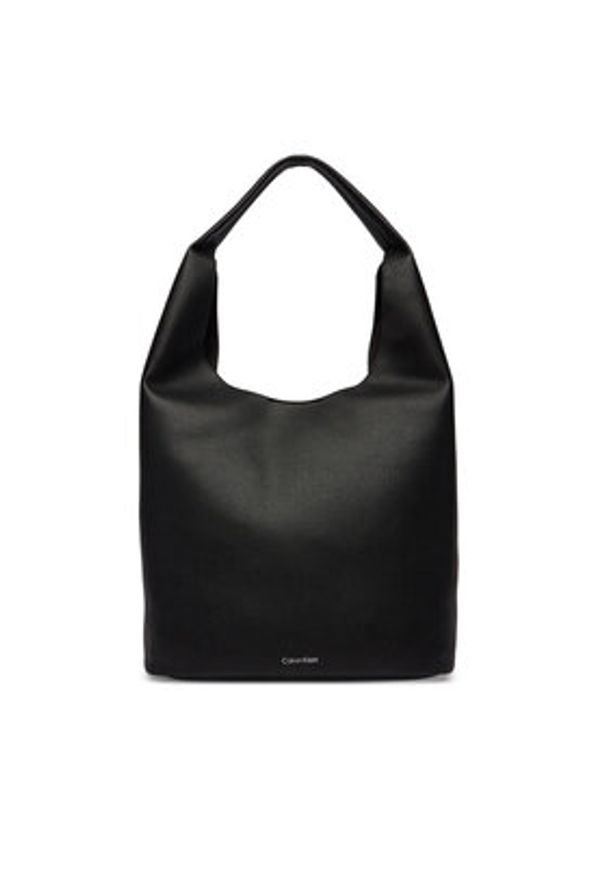 Calvin Klein Torebka Slouchy Pebble Medium Bag LV04F3596G Czarny. Kolor: czarny. Materiał: skórzane