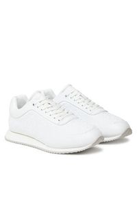 Calvin Klein Sneakersy Runner Lace Up Mono Pu HW0HW02574 Biały. Kolor: biały. Materiał: skóra #3
