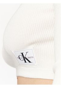 Calvin Klein Jeans Bluzka J20J221969 Biały Slim Fit. Kolor: biały. Materiał: lyocell #3