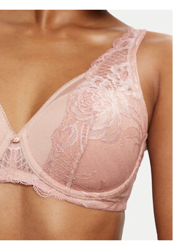 Triumph Biustonosz z fiszbiną Wild Peony Florale 10209627 Różowy. Kolor: różowy. Materiał: syntetyk