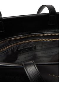 TOMMY HILFIGER - Tommy Hilfiger Torebka Th Logotape Tote AW0AW17693 Czarny. Kolor: czarny. Materiał: skórzane #3