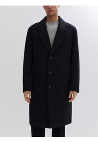 Reserved - Płaszcz z wełną - czarny. Kolor: czarny. Materiał: wełna #1