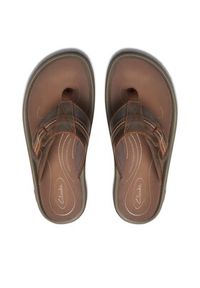 Clarks Japonki Wesley Sun 26176987 Brązowy. Kolor: brązowy. Materiał: skóra