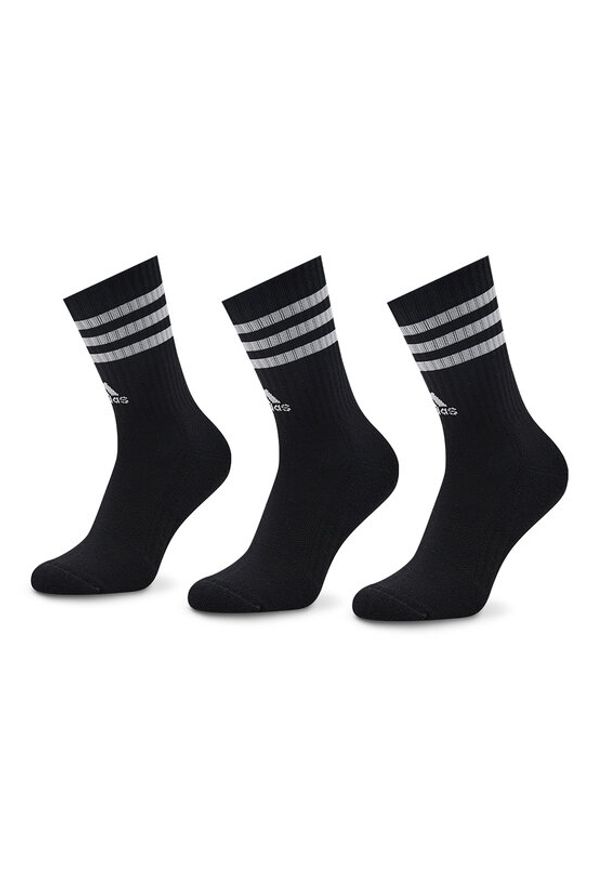 Adidas - adidas Zestaw 3 par wysokich skarpet unisex 3-Stripes IC1321 Czarny. Kolor: czarny. Materiał: bawełna