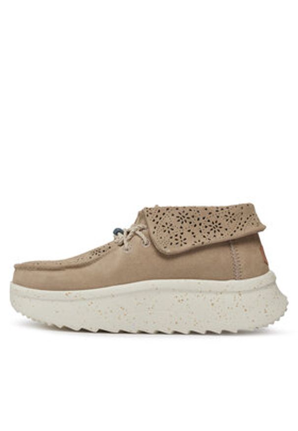 Hey dude - Hey Dude Półbuty Wendy Peak Fold Boot Suede 40256-255 Beżowy. Kolor: beżowy. Materiał: zamsz, skóra