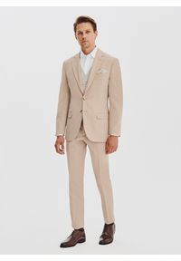 Pako Lorente - PAKO LORENTE – Beżowe spodnie garniturowe. Okazja: na spotkanie biznesowe. Kolor: beżowy. Materiał: poliester, wiskoza, elastan. Styl: biznesowy #5