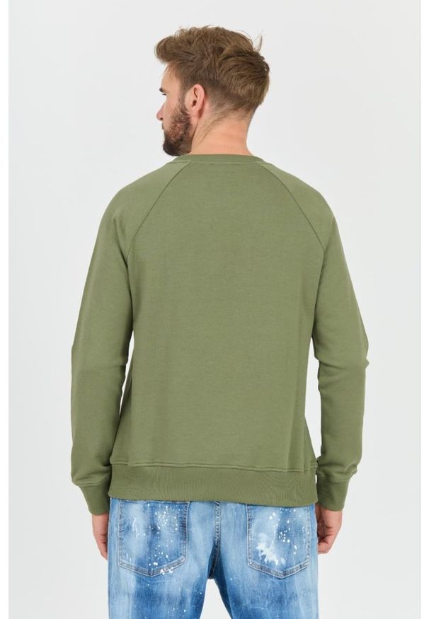 Balmain - BALMAIN Zielona męska bluza Flock&foil Sweatshirt, Rozmiar M. Kolor: zielony