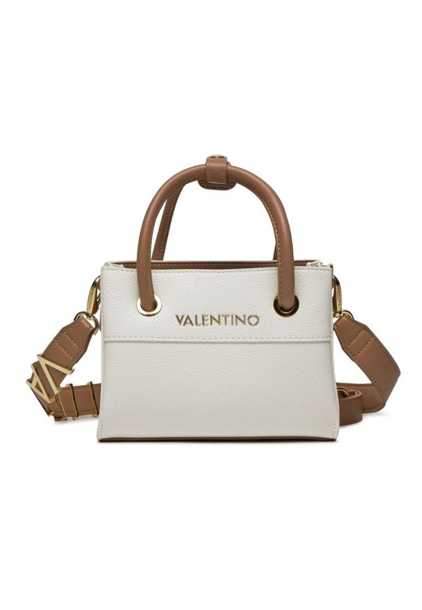 Valentino by Mario Valentino - VALENTINO Mała biała torebka Alexia. Kolor: biały. Wzór: paski