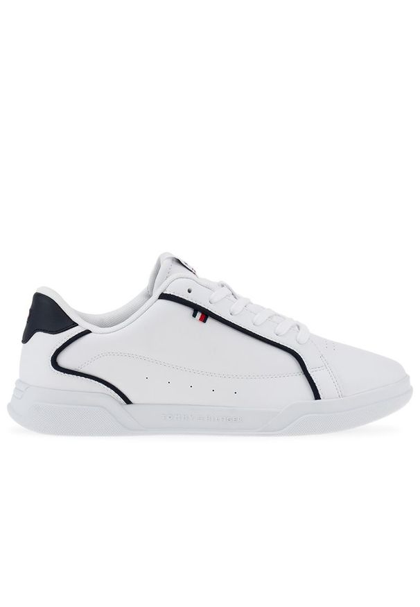TOMMY HILFIGER - Buty Tommy Hilfiger Lo Cup Leather FM0FM04429-YBS - białe. Okazja: na co dzień. Kolor: biały. Materiał: guma, skóra, kauczuk, materiał, poliester. Szerokość cholewki: normalna. Wzór: gładki