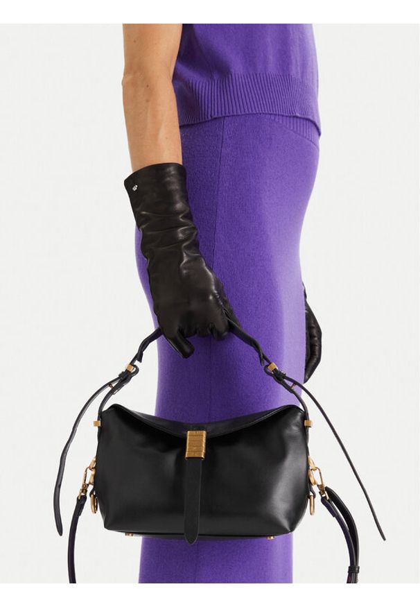 Pinko - PINKO Torebka Saddle Baguette Mini AI 25-26 PLTT 105895 A1ZX Czarny. Kolor: czarny. Materiał: skórzane