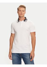 Guess Polo M4BP66 J1314 Biały Slim Fit. Typ kołnierza: polo. Kolor: biały. Materiał: bawełna #1