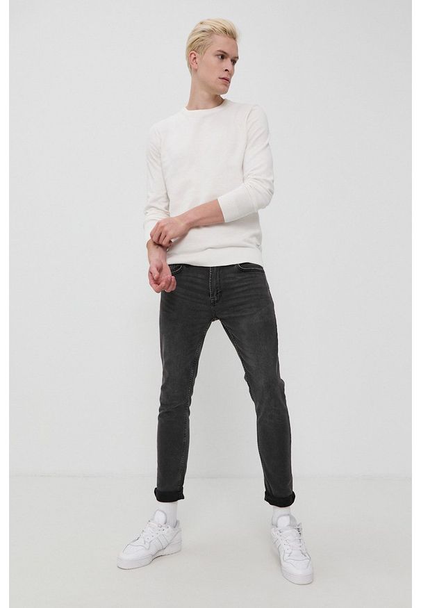 Tom Tailor Sweter męski kolor biały. Okazja: na co dzień. Kolor: biały. Materiał: materiał, bawełna. Długość rękawa: długi rękaw. Długość: długie. Styl: casual
