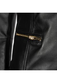 Trussardi Jeans Kurtka "Leather Biker" | 56S00483 2P000079 | Collarless Soft | Kobieta | Czarny. Kolor: czarny. Materiał: skóra #4