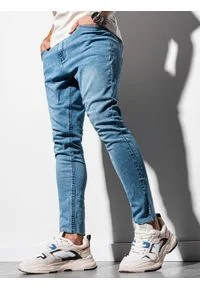 Ombre Clothing - Spodnie męskie jeansowe P923 - jasnoniebieskie - XXL. Kolor: niebieski. Materiał: jeans #4