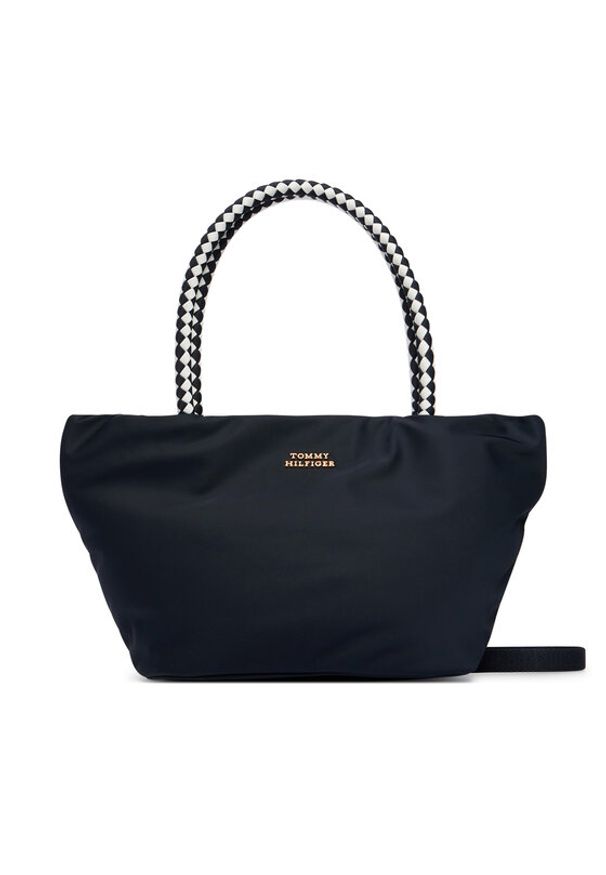 TOMMY HILFIGER - Tommy Hilfiger Torebka Th Marina Bucket Nylon AW0AW18831 Granatowy. Kolor: niebieski