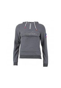 PEAK MOUNTAIN - Damska bluza polarowa z kapturem Peak Mountain Aflow. Typ kołnierza: kaptur. Kolor: szary. Materiał: polar. Sezon: zima. Sport: narciarstwo #1