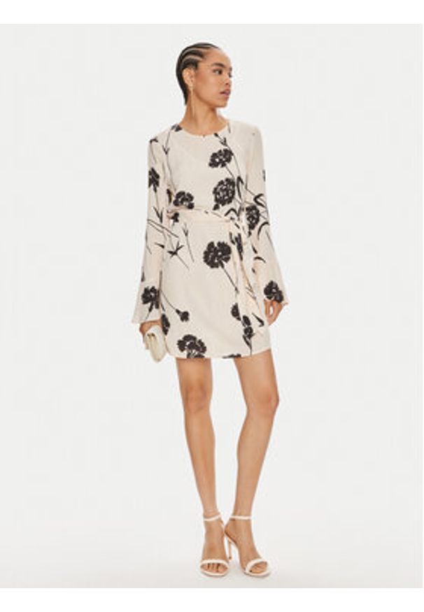 TwinSet - TWINSET Sukienka letnia 241TP2604 Écru Straight Fit. Materiał: wiskoza. Sezon: lato