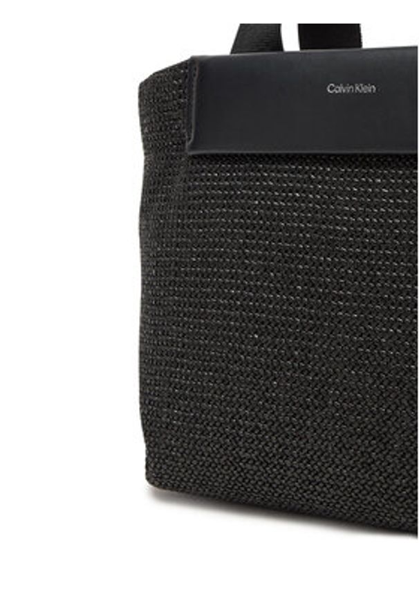 Calvin Klein Torebka Ck Raffia Small Tote Crossbody K60K613026 Czarny. Kolor: czarny