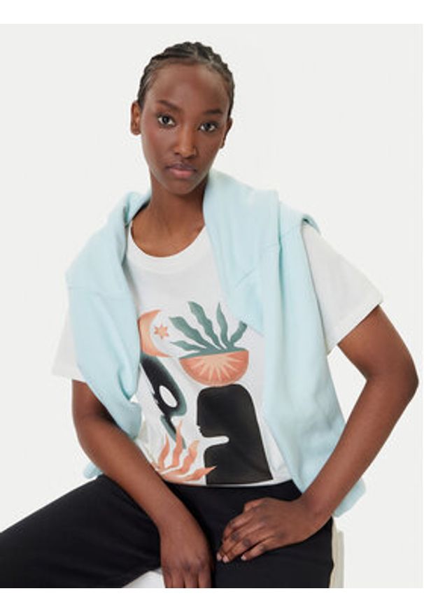 RVCA T-Shirt Collage EVJZT00163 Biały Easy Fit. Kolor: biały. Materiał: bawełna