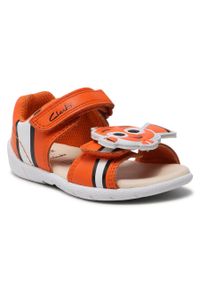 Sandały Clarks Zora Nemo T 261583957 Orange Leather. Kolor: pomarańczowy. Materiał: skóra