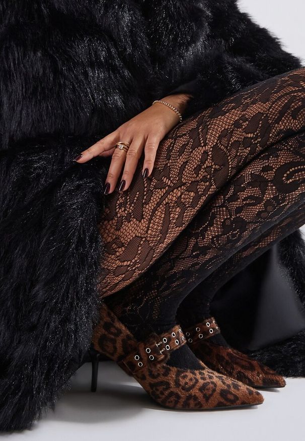 Renee - Brązowe Panterkowe Czółenka Vices na Szpilce z Wkładką ze Skóry Naturalnej z Klamrą Nalisette. Okazja: na co dzień. Zapięcie: klamry. Kolor: brązowy. Materiał: skóra. Obcas: na szpilce. Styl: klasyczny, casual, elegancki. Wysokość obcasa: średni