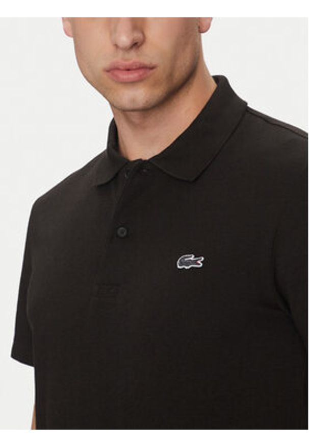 Lacoste Polo DH5522 Czarny Regular Fit. Typ kołnierza: polo. Kolor: czarny. Materiał: bawełna, syntetyk