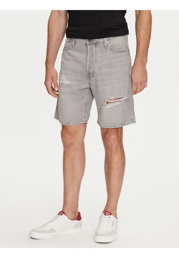 Jack & Jones Szorty jeansowe Jjichris 12253755 Szary Relaxed Fit. Kolor: szary. Materiał: bawełna