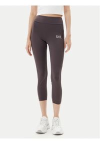 EA7 Emporio Armani Legginsy 7W000239 AF12627 U6278 Brązowy Slim Fit. Kolor: brązowy. Materiał: syntetyk