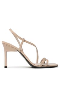 Calvin Klein Sandały Geo Stiletto Asy Sandal HW0HW01609 Beżowy. Kolor: beżowy. Materiał: skóra #1