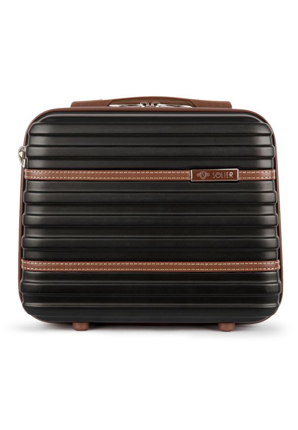 Solier - Kuferek podróżny mały ABS STL957 czarny. Kolor: czarny. Materiał: materiał